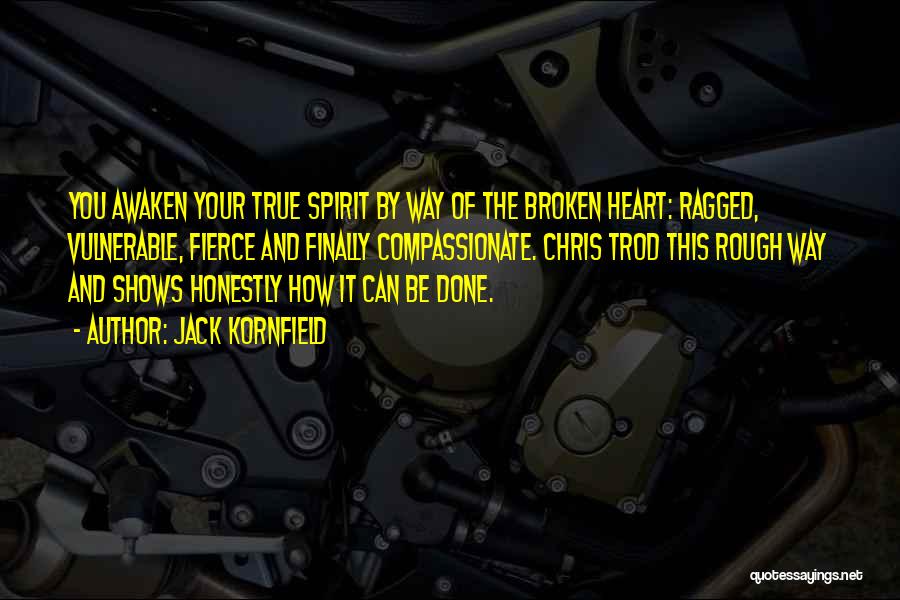 Jack Kornfield Quotes: You Awaken Your True Spirit By Way Of The Broken Heart: Ragged, Vulnerable, Fierce And Finally Compassionate. Chris Trod This