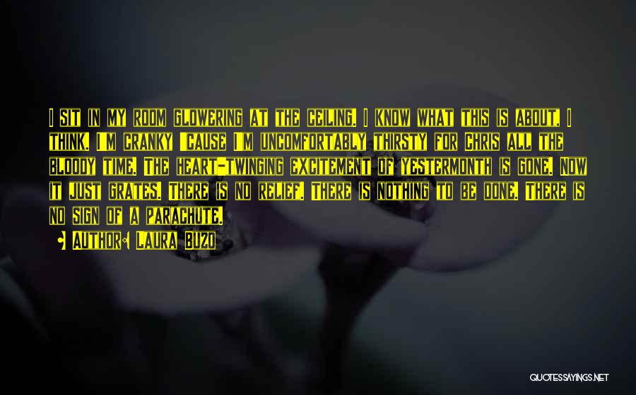 Laura Buzo Quotes: I Sit In My Room Glowering At The Ceiling. I Know What This Is About, I Think. I'm Cranky 'cause