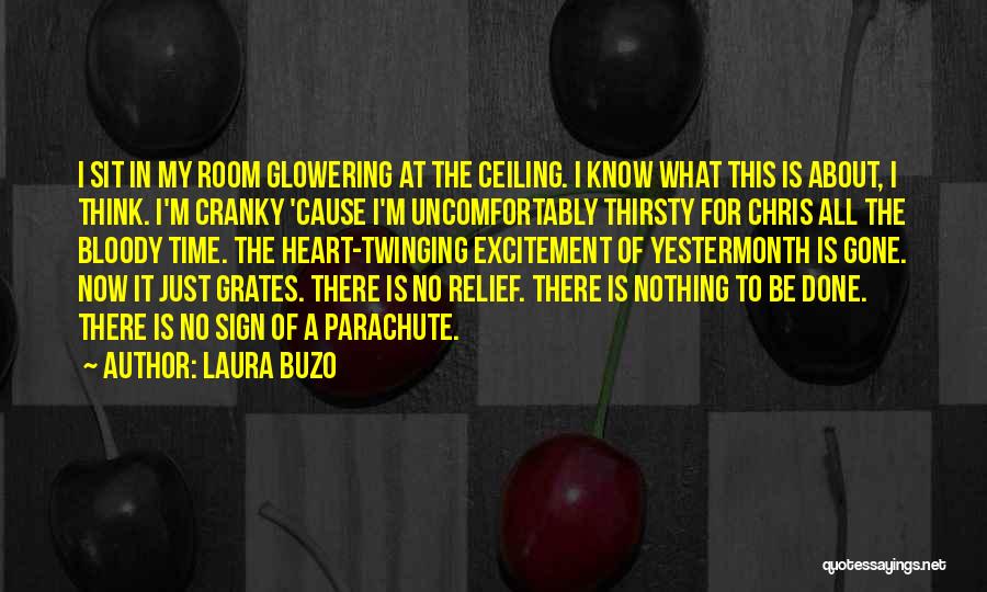 Laura Buzo Quotes: I Sit In My Room Glowering At The Ceiling. I Know What This Is About, I Think. I'm Cranky 'cause