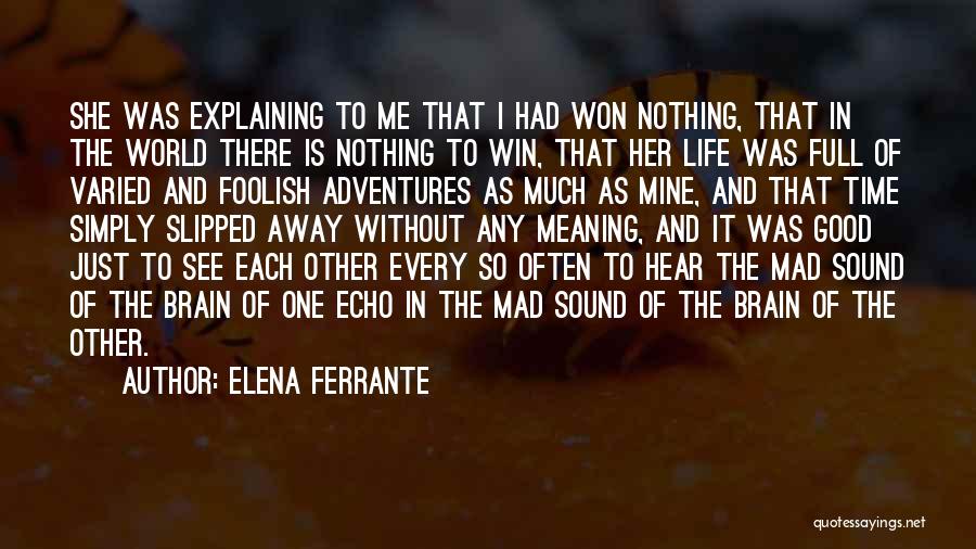 Elena Ferrante Quotes: She Was Explaining To Me That I Had Won Nothing, That In The World There Is Nothing To Win, That