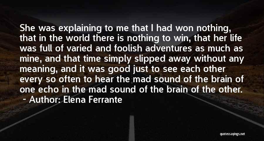 Elena Ferrante Quotes: She Was Explaining To Me That I Had Won Nothing, That In The World There Is Nothing To Win, That