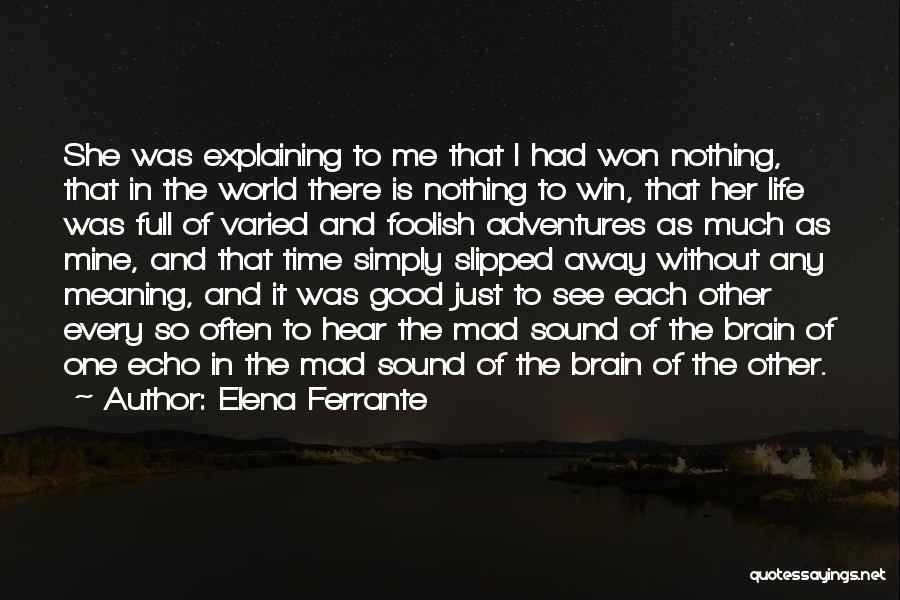 Elena Ferrante Quotes: She Was Explaining To Me That I Had Won Nothing, That In The World There Is Nothing To Win, That