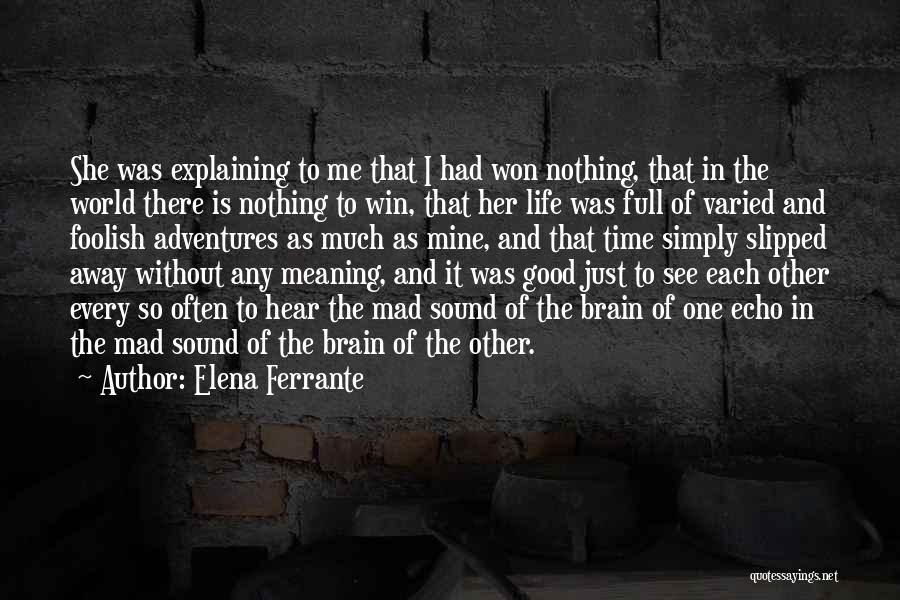 Elena Ferrante Quotes: She Was Explaining To Me That I Had Won Nothing, That In The World There Is Nothing To Win, That