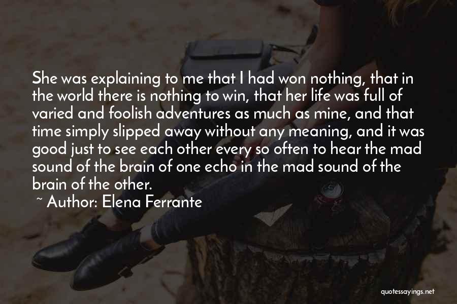 Elena Ferrante Quotes: She Was Explaining To Me That I Had Won Nothing, That In The World There Is Nothing To Win, That