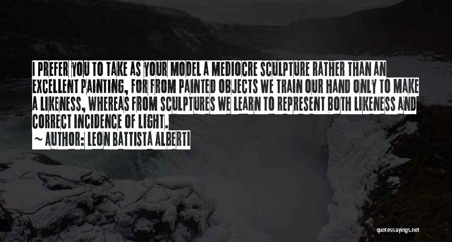 Leon Battista Alberti Quotes: I Prefer You To Take As Your Model A Mediocre Sculpture Rather Than An Excellent Painting, For From Painted Objects