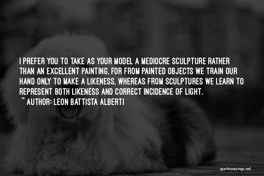 Leon Battista Alberti Quotes: I Prefer You To Take As Your Model A Mediocre Sculpture Rather Than An Excellent Painting, For From Painted Objects