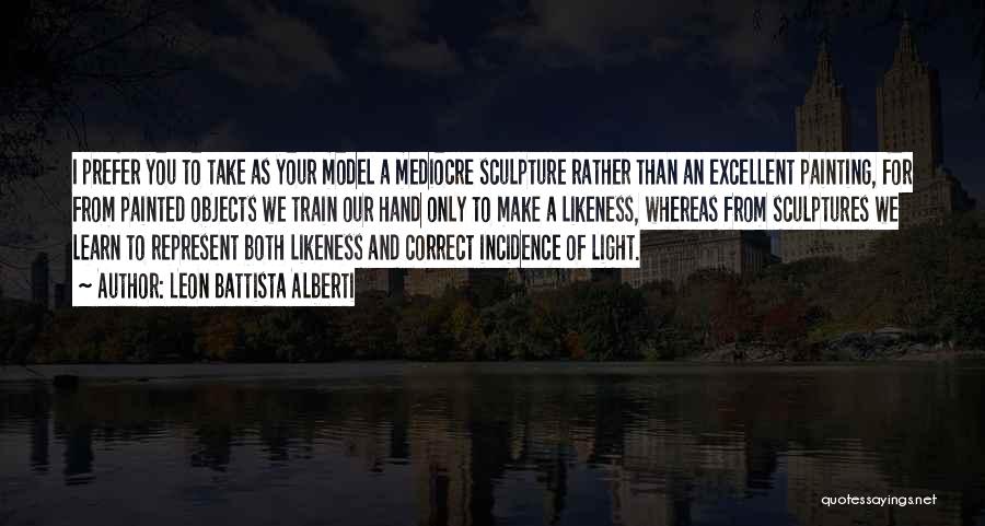 Leon Battista Alberti Quotes: I Prefer You To Take As Your Model A Mediocre Sculpture Rather Than An Excellent Painting, For From Painted Objects