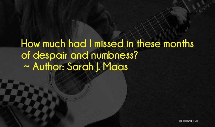 Sarah J. Maas Quotes: How Much Had I Missed In These Months Of Despair And Numbness?
