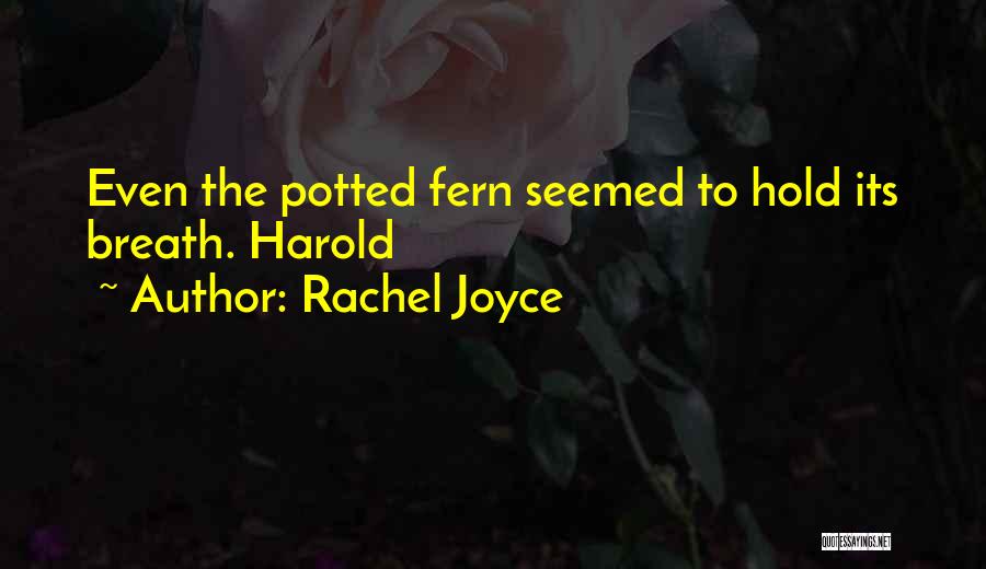 Rachel Joyce Quotes: Even The Potted Fern Seemed To Hold Its Breath. Harold