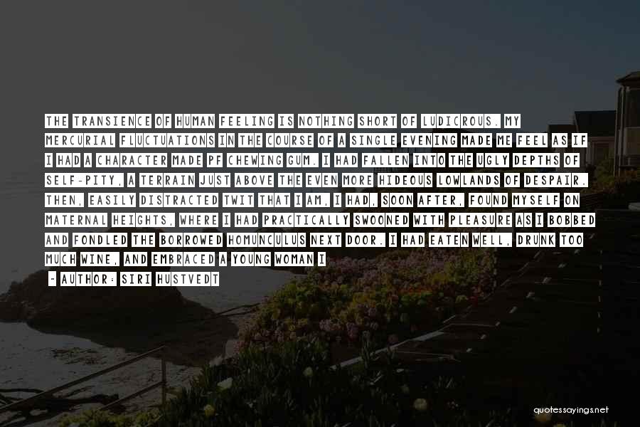 Siri Hustvedt Quotes: The Transience Of Human Feeling Is Nothing Short Of Ludicrous. My Mercurial Fluctuations In The Course Of A Single Evening