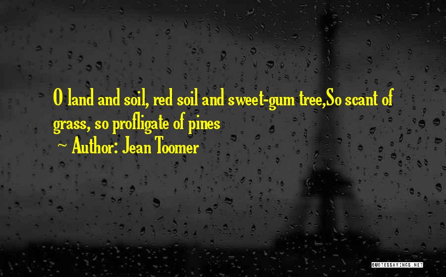 Jean Toomer Quotes: O Land And Soil, Red Soil And Sweet-gum Tree,so Scant Of Grass, So Profligate Of Pines