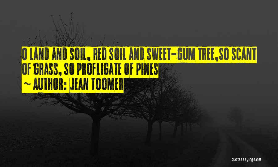 Jean Toomer Quotes: O Land And Soil, Red Soil And Sweet-gum Tree,so Scant Of Grass, So Profligate Of Pines
