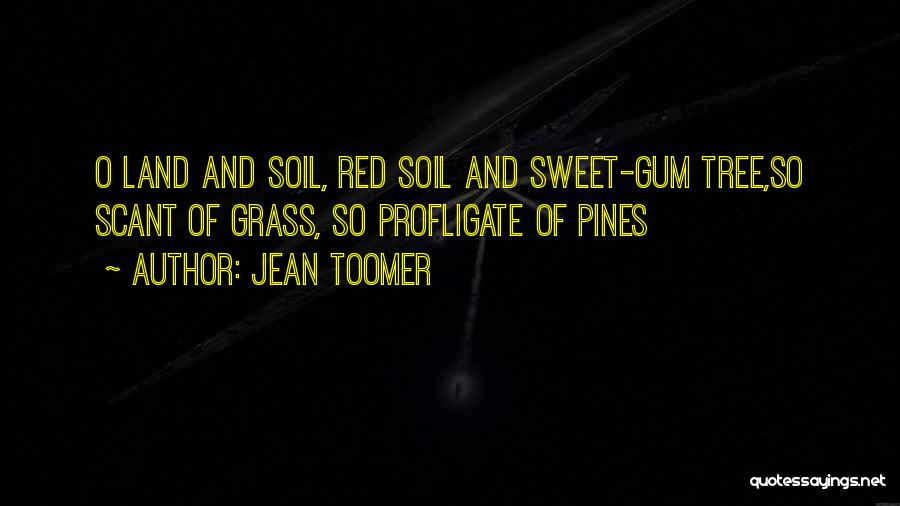 Jean Toomer Quotes: O Land And Soil, Red Soil And Sweet-gum Tree,so Scant Of Grass, So Profligate Of Pines