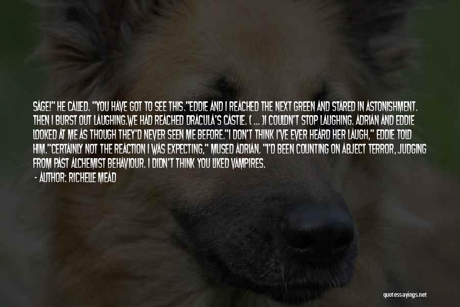 Richelle Mead Quotes: Sage! He Called. You Have Got To See This.eddie And I Reached The Next Green And Stared In Astonishment. Then