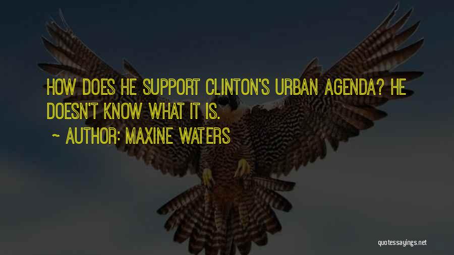 Maxine Waters Quotes: How Does He Support Clinton's Urban Agenda? He Doesn't Know What It Is.