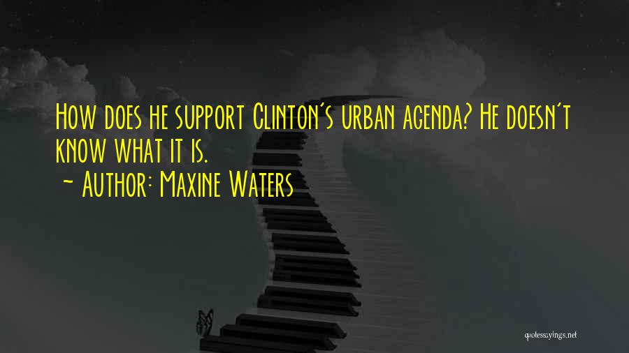 Maxine Waters Quotes: How Does He Support Clinton's Urban Agenda? He Doesn't Know What It Is.