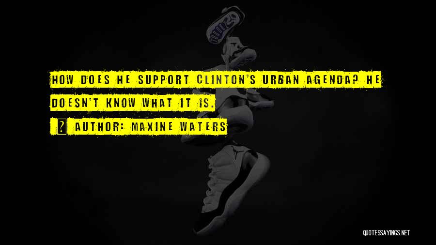 Maxine Waters Quotes: How Does He Support Clinton's Urban Agenda? He Doesn't Know What It Is.