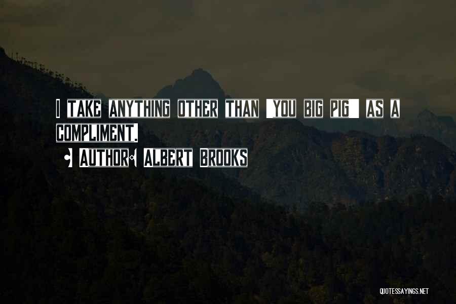 Albert Brooks Quotes: I Take Anything Other Than 'you Big Pig!' As A Compliment.