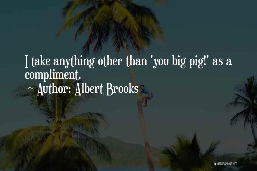 Albert Brooks Quotes: I Take Anything Other Than 'you Big Pig!' As A Compliment.