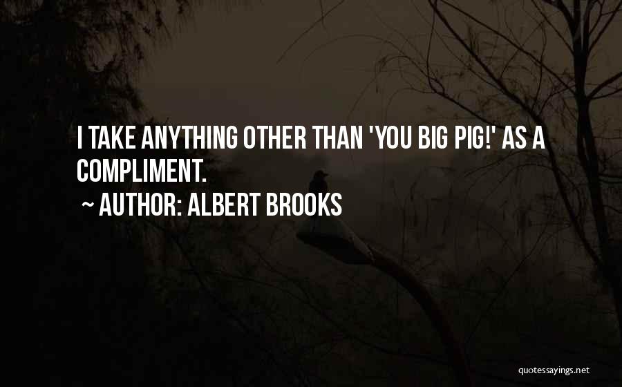 Albert Brooks Quotes: I Take Anything Other Than 'you Big Pig!' As A Compliment.