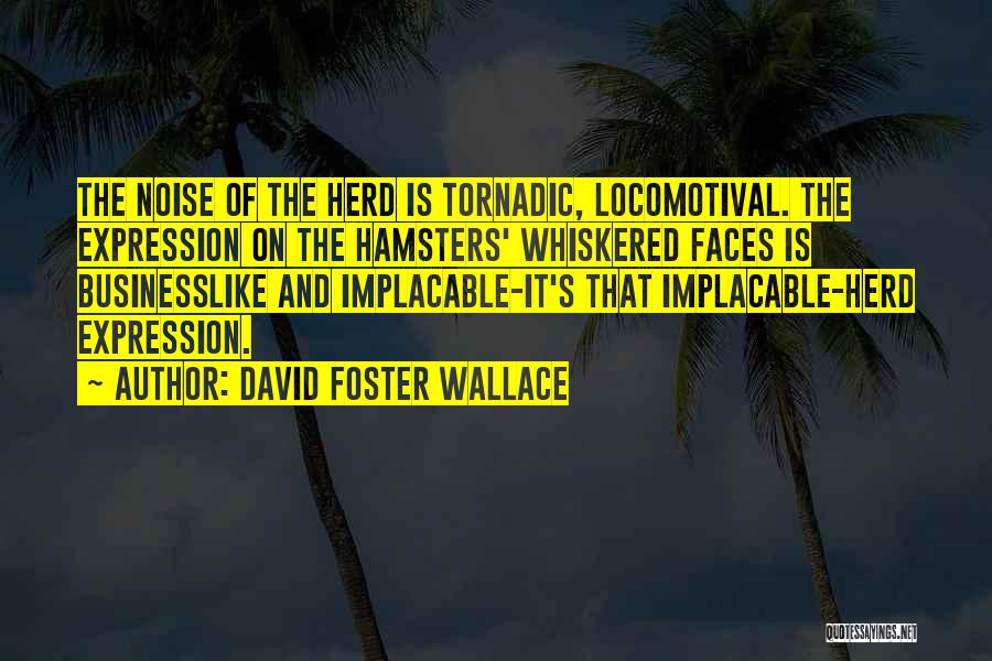 David Foster Wallace Quotes: The Noise Of The Herd Is Tornadic, Locomotival. The Expression On The Hamsters' Whiskered Faces Is Businesslike And Implacable-it's That