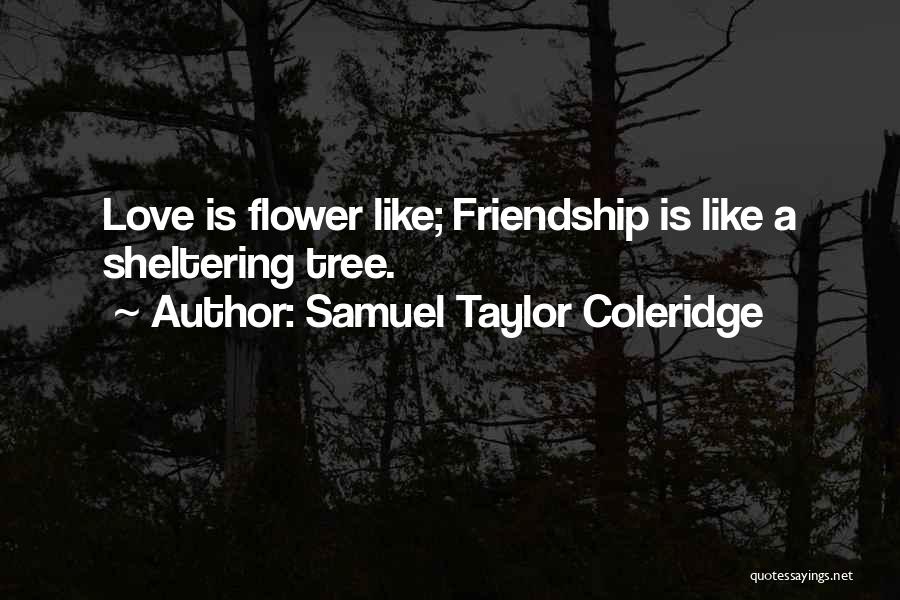 Samuel Taylor Coleridge Quotes: Love Is Flower Like; Friendship Is Like A Sheltering Tree.