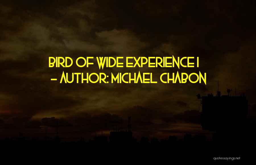 Michael Chabon Quotes: Bird Of Wide Experience I