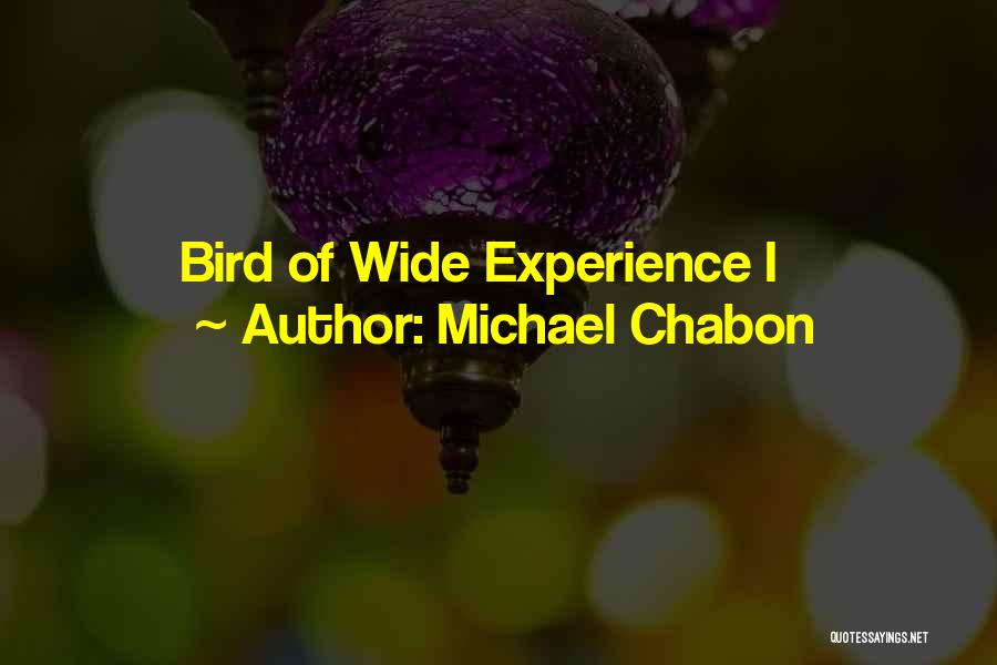 Michael Chabon Quotes: Bird Of Wide Experience I