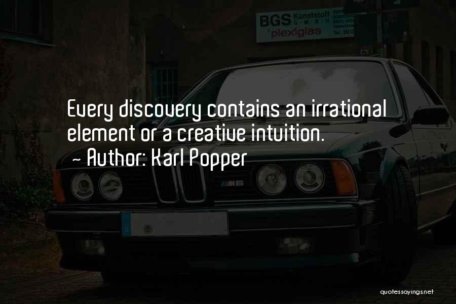 Karl Popper Quotes: Every Discovery Contains An Irrational Element Or A Creative Intuition.