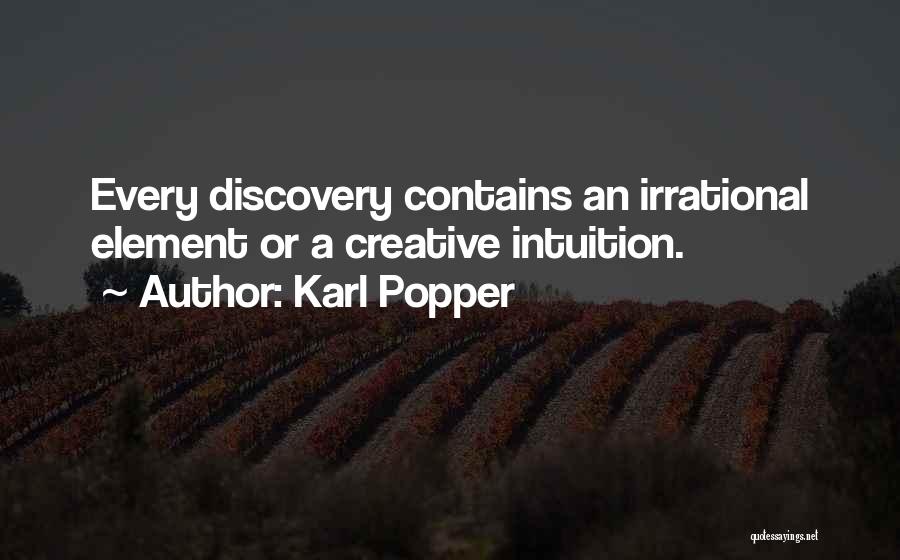 Karl Popper Quotes: Every Discovery Contains An Irrational Element Or A Creative Intuition.