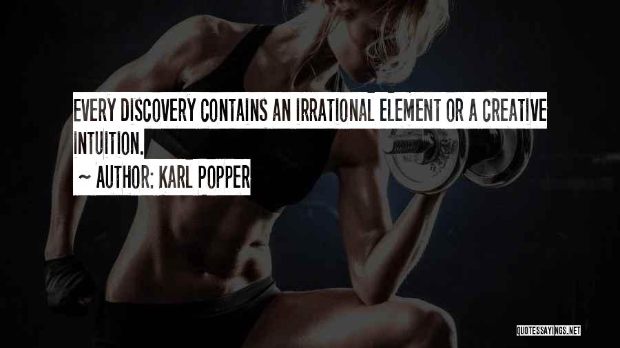 Karl Popper Quotes: Every Discovery Contains An Irrational Element Or A Creative Intuition.
