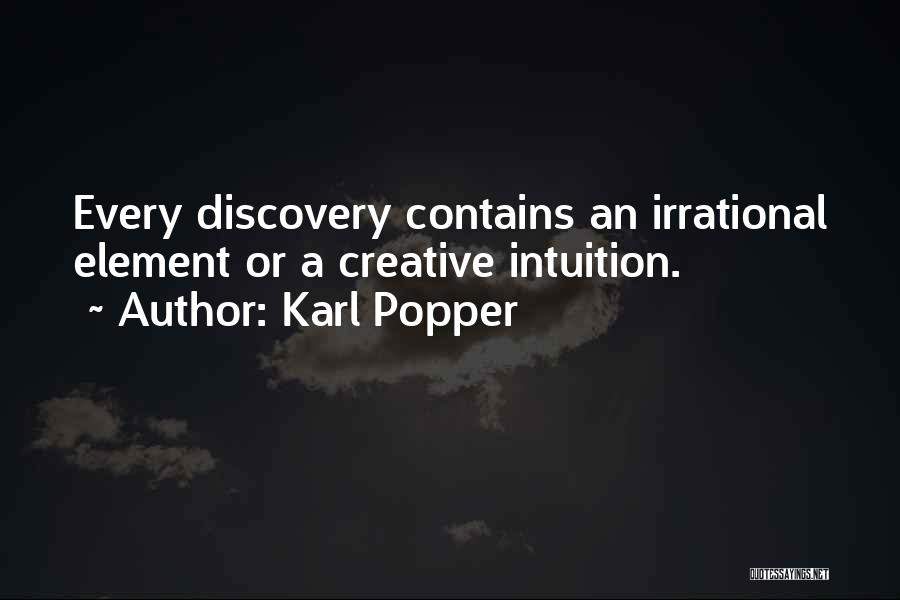 Karl Popper Quotes: Every Discovery Contains An Irrational Element Or A Creative Intuition.