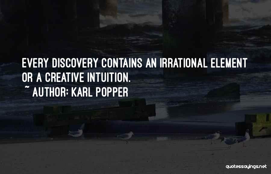 Karl Popper Quotes: Every Discovery Contains An Irrational Element Or A Creative Intuition.