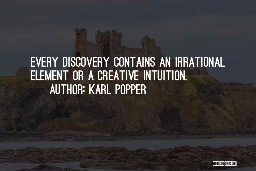 Karl Popper Quotes: Every Discovery Contains An Irrational Element Or A Creative Intuition.