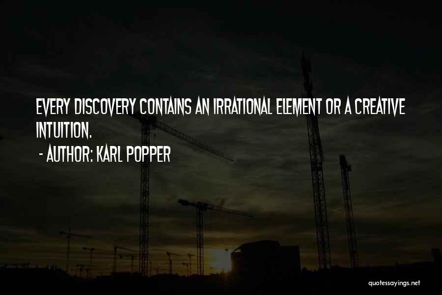 Karl Popper Quotes: Every Discovery Contains An Irrational Element Or A Creative Intuition.