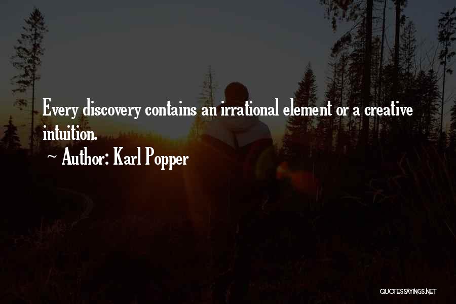 Karl Popper Quotes: Every Discovery Contains An Irrational Element Or A Creative Intuition.