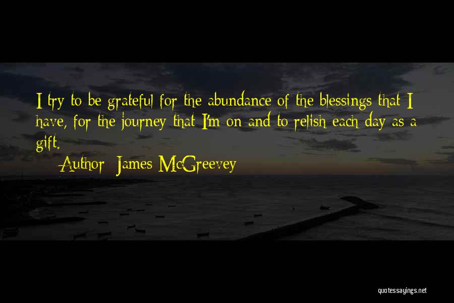 James McGreevey Quotes: I Try To Be Grateful For The Abundance Of The Blessings That I Have, For The Journey That I'm On