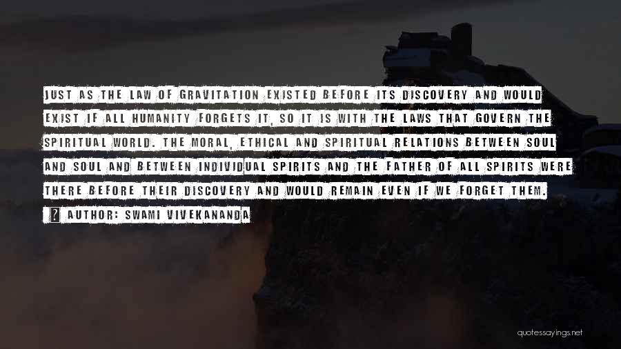 Swami Vivekananda Quotes: Just As The Law Of Gravitation Existed Before Its Discovery And Would Exist If All Humanity Forgets It, So It