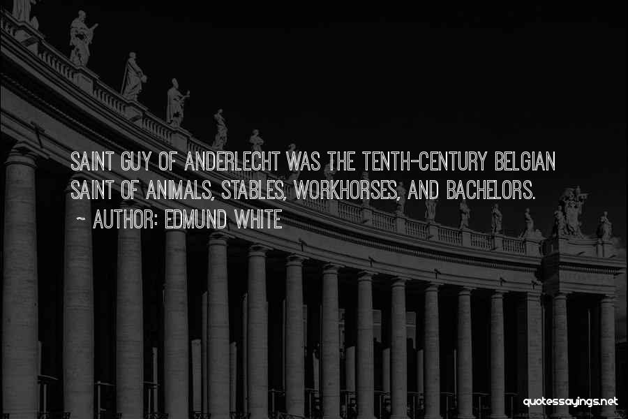 Edmund White Quotes: Saint Guy Of Anderlecht Was The Tenth-century Belgian Saint Of Animals, Stables, Workhorses, And Bachelors.