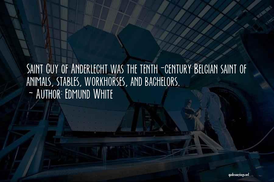 Edmund White Quotes: Saint Guy Of Anderlecht Was The Tenth-century Belgian Saint Of Animals, Stables, Workhorses, And Bachelors.