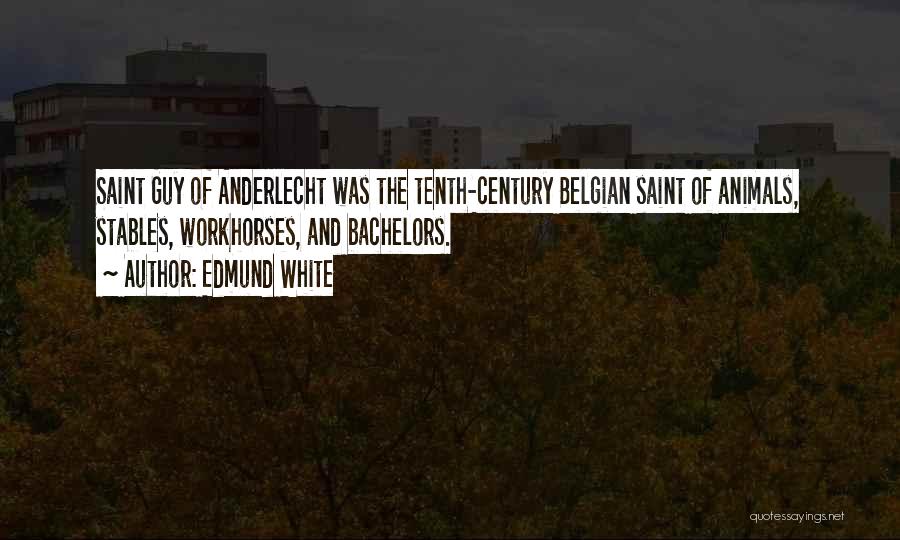 Edmund White Quotes: Saint Guy Of Anderlecht Was The Tenth-century Belgian Saint Of Animals, Stables, Workhorses, And Bachelors.
