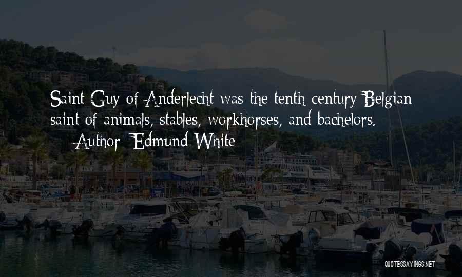 Edmund White Quotes: Saint Guy Of Anderlecht Was The Tenth-century Belgian Saint Of Animals, Stables, Workhorses, And Bachelors.