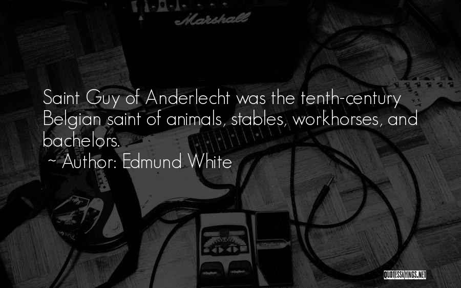 Edmund White Quotes: Saint Guy Of Anderlecht Was The Tenth-century Belgian Saint Of Animals, Stables, Workhorses, And Bachelors.