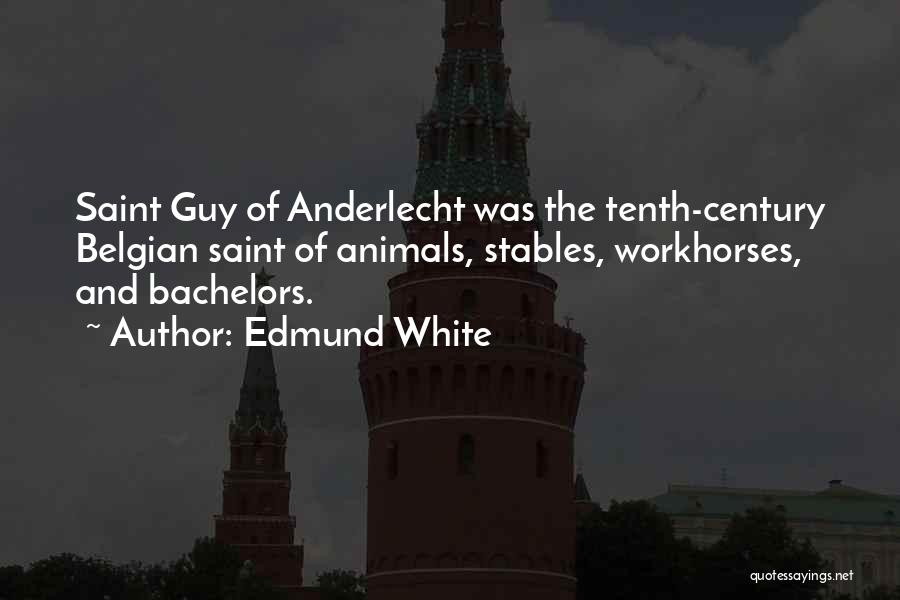 Edmund White Quotes: Saint Guy Of Anderlecht Was The Tenth-century Belgian Saint Of Animals, Stables, Workhorses, And Bachelors.