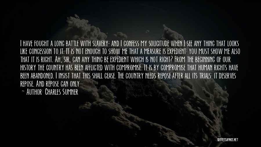 Charles Sumner Quotes: I Have Fought A Long Battle With Slavery; And I Confess My Solicitude When I See Any Thing That Looks