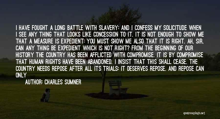 Charles Sumner Quotes: I Have Fought A Long Battle With Slavery; And I Confess My Solicitude When I See Any Thing That Looks