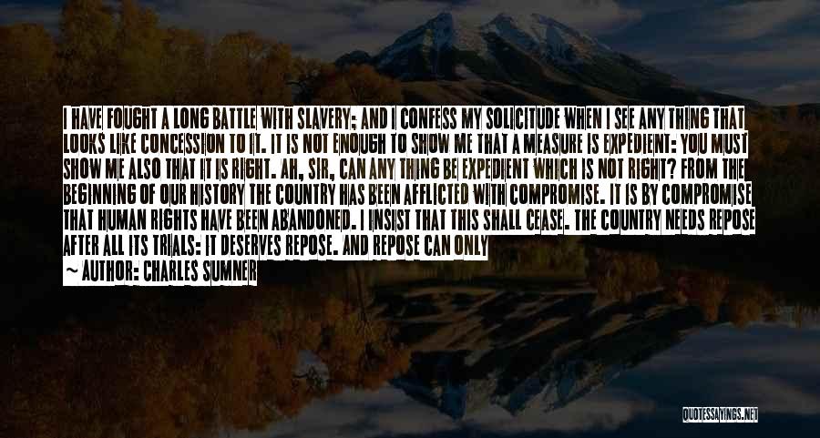 Charles Sumner Quotes: I Have Fought A Long Battle With Slavery; And I Confess My Solicitude When I See Any Thing That Looks