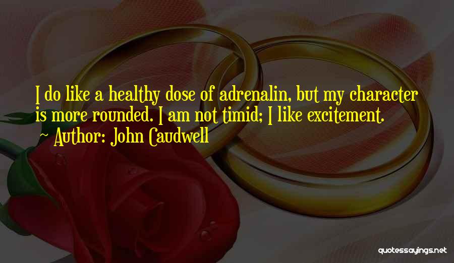 John Caudwell Quotes: I Do Like A Healthy Dose Of Adrenalin, But My Character Is More Rounded. I Am Not Timid; I Like