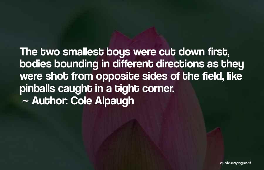 Cole Alpaugh Quotes: The Two Smallest Boys Were Cut Down First, Bodies Bounding In Different Directions As They Were Shot From Opposite Sides