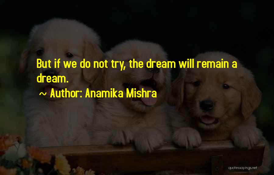 Anamika Mishra Quotes: But If We Do Not Try, The Dream Will Remain A Dream.